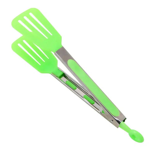 Green kitchen tongs