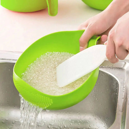 Green rice washing sieve colander