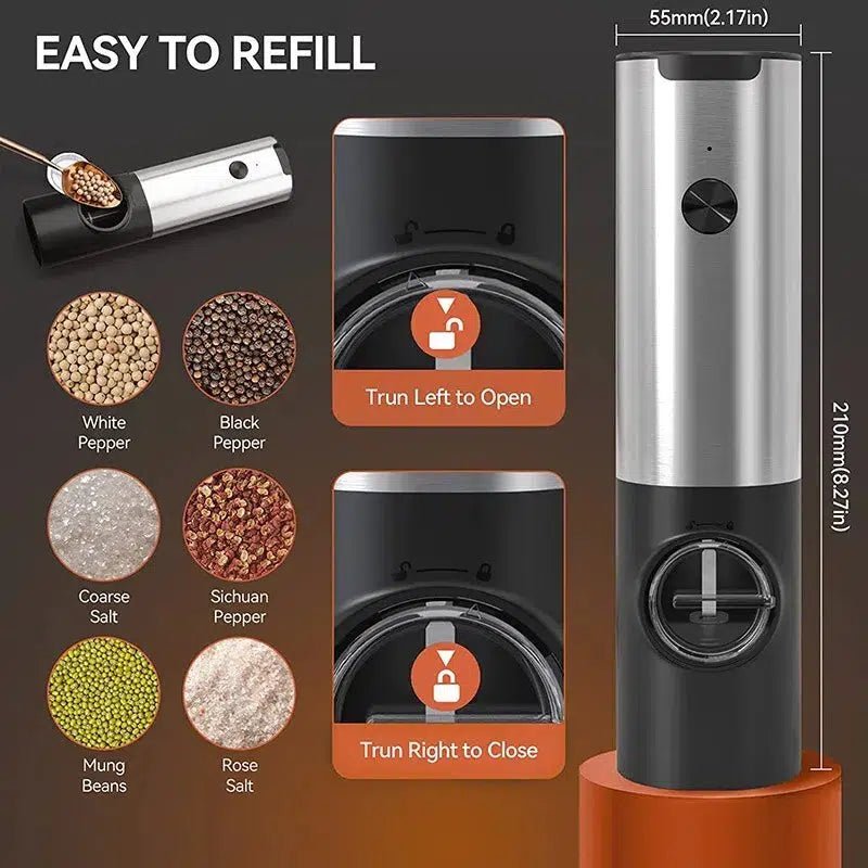 Premium Salt and Pepper Grinder Rechargeable