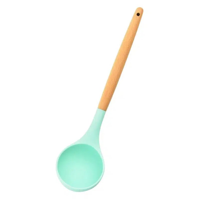 Light blue cooking spoon