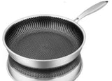 Tri-ply stainless steel frying pan