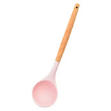 Pink silicone soup ladle 