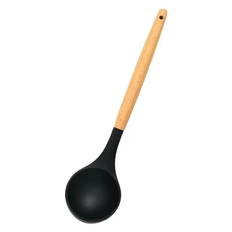 Black silicone soup ladle 