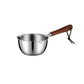 Cooking pot with wooden handle