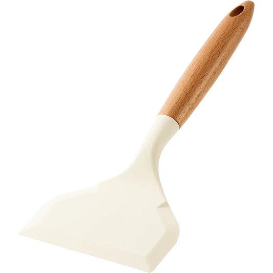 Silicone and wooden spatula